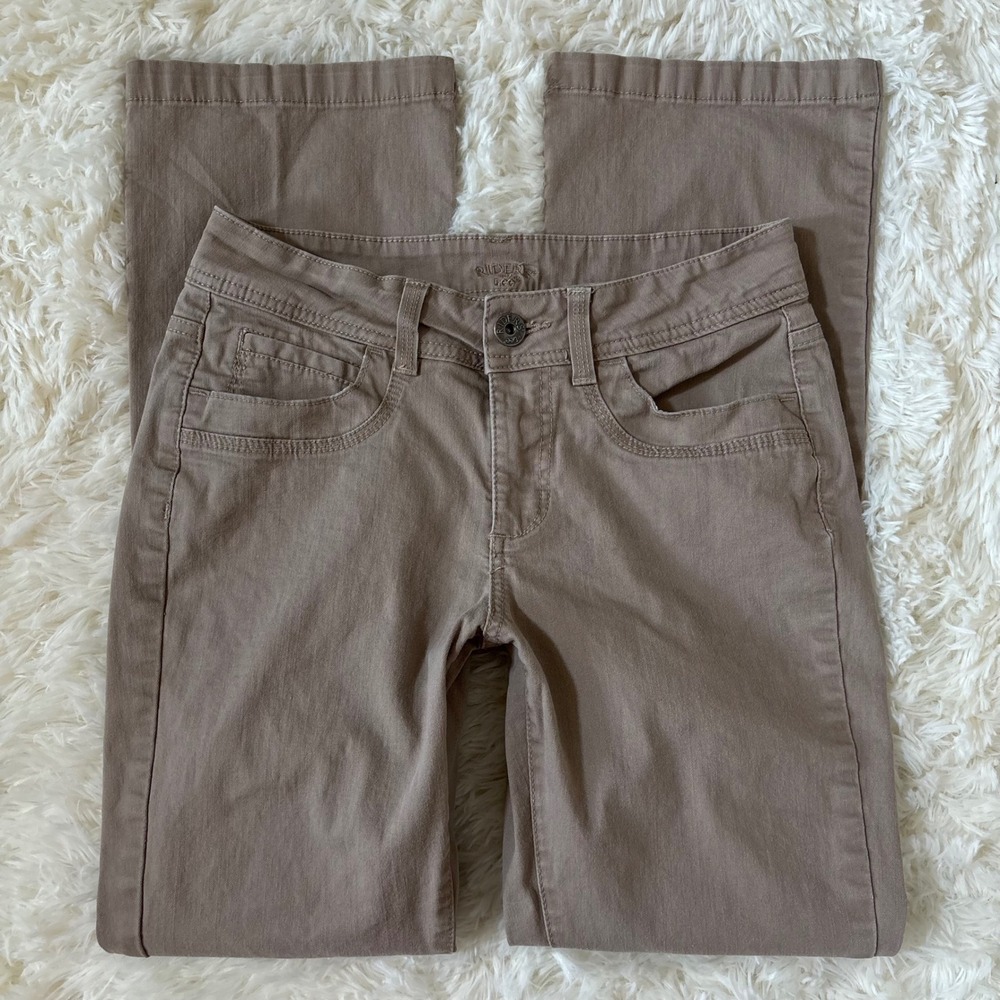 Riders by Lee Womens Taupe Brown Bootcut Pants Mid Rise Stretch Size 6M